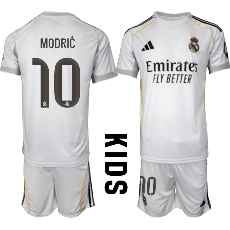 Youth 2025-2026 Club Real Madrid home white #10 Soccer Jersey  01